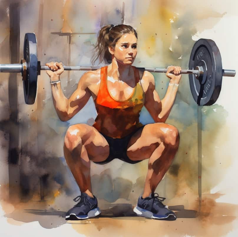 Girl squatting